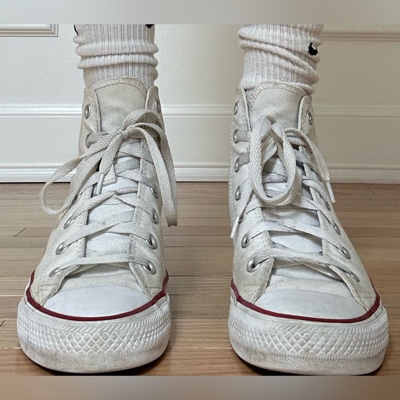 White Chuck Taylor All Star Canvas Converse Sneakers - Picture 4 of 6